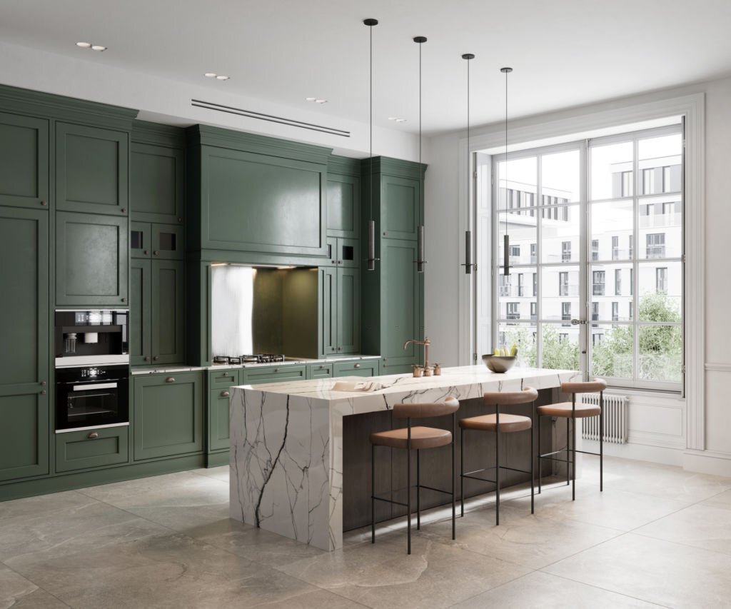 3D design of marble kitchen from Sahyadri Developers