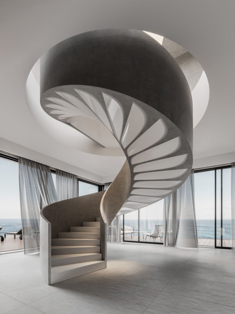 Design of staircase with minimalist design from Sahyadri Developers